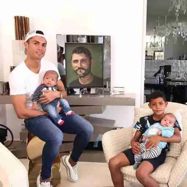 Cristiano Ronaldo Pictured With His 3 Kids; Pays Tribute To His Late Father